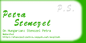 petra stenczel business card